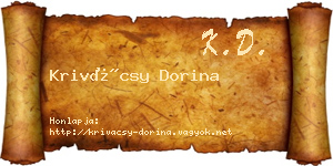 Krivácsy Dorina névjegykártya