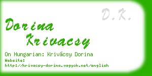 dorina krivacsy business card