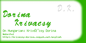 dorina krivacsy business card
